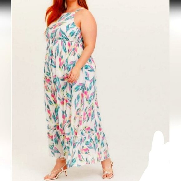 Torrid Maxi Natural Woven Tiered Dress - Picture 14 of 15